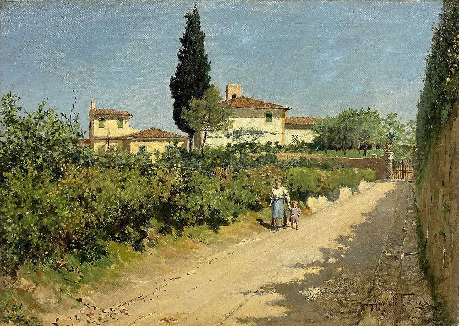 Angiolo - Paesaggio con figure